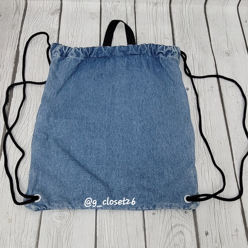 Chateau Denim Drawstring Bag